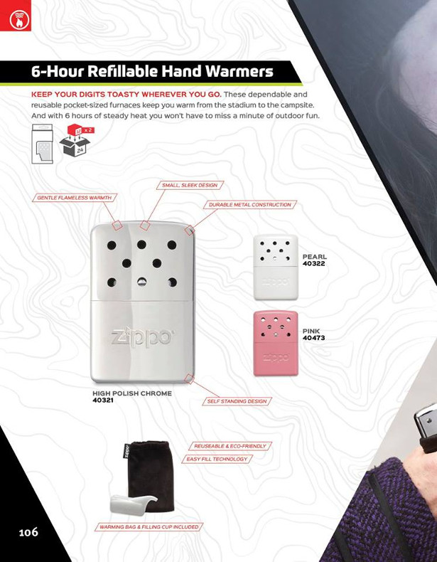 Zippo 6-Hour Pearl Refillable Hand Warmer 